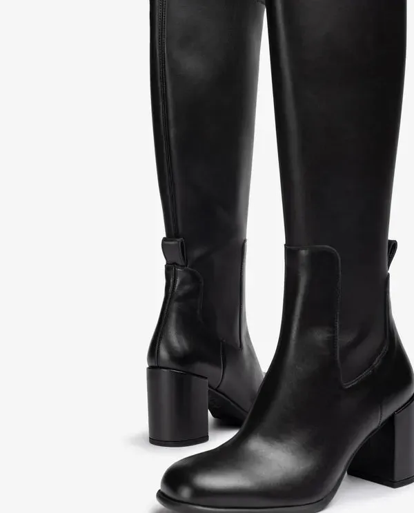 Unisa Nemir Black Leather Knee Boot