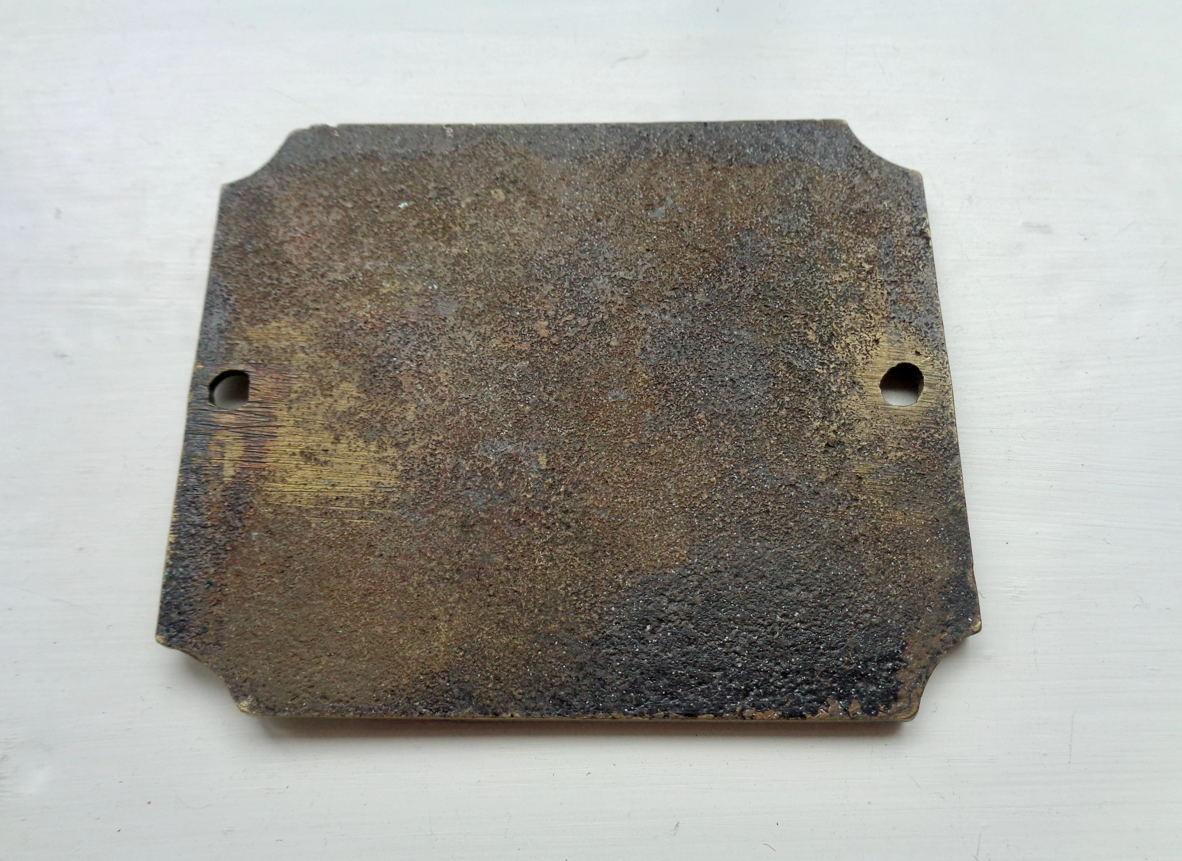 Vintage Brass Instructional Sign: Place Penny in the Slot and Slide Knob