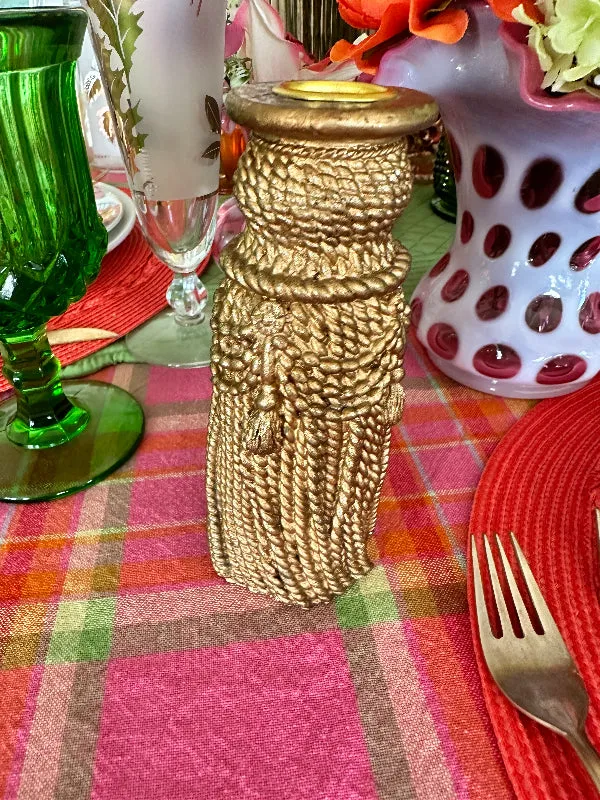 Vintage Candle Holder, Tassel
