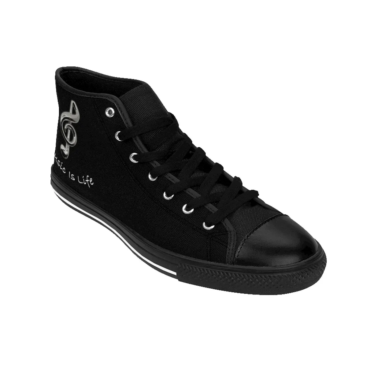 Women's High-top Black Music Is Life Sneakers