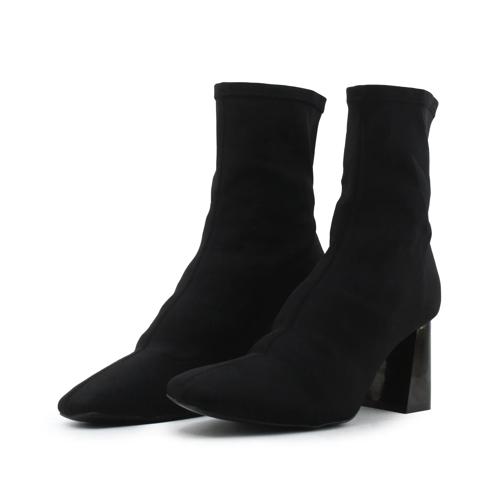 Zara Block Heels Sock Boots | Textile